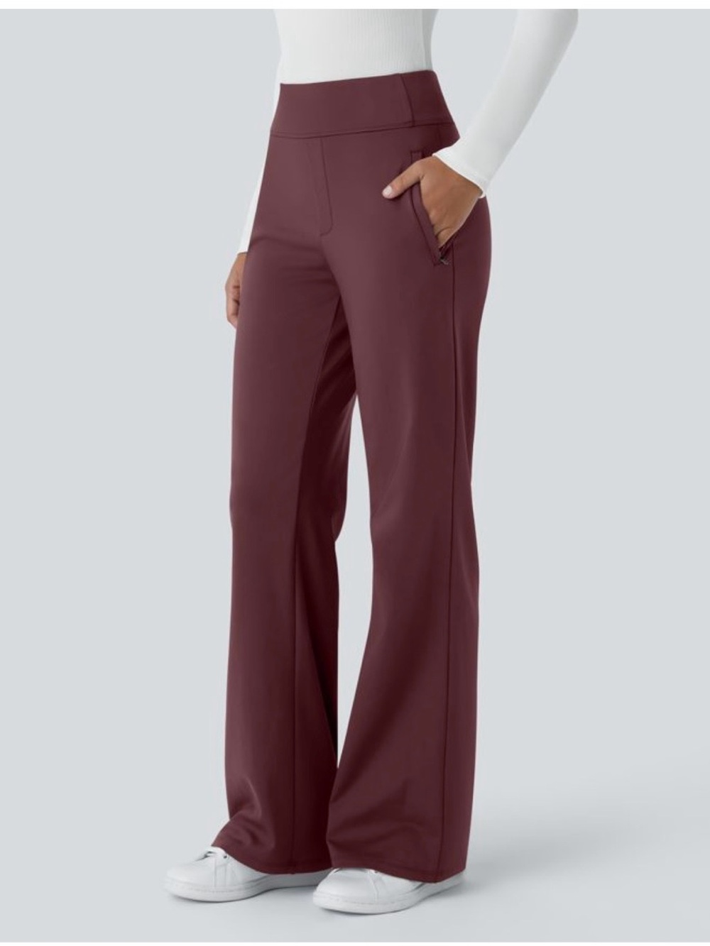 HALARA Wide-Leg Red Mahogany Pull-On Pants M/ Reg - Picture 12 of 13